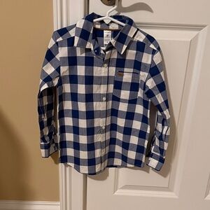Carter's Navy and White Plaid Button Down Shirt. Never wore. 5T. Boys